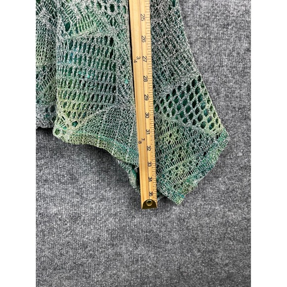 Lily by Firatoglu Tunic Tank Women XL Green Blue Excellent Crochet Sharkbite Hem - Picture 9 of 12